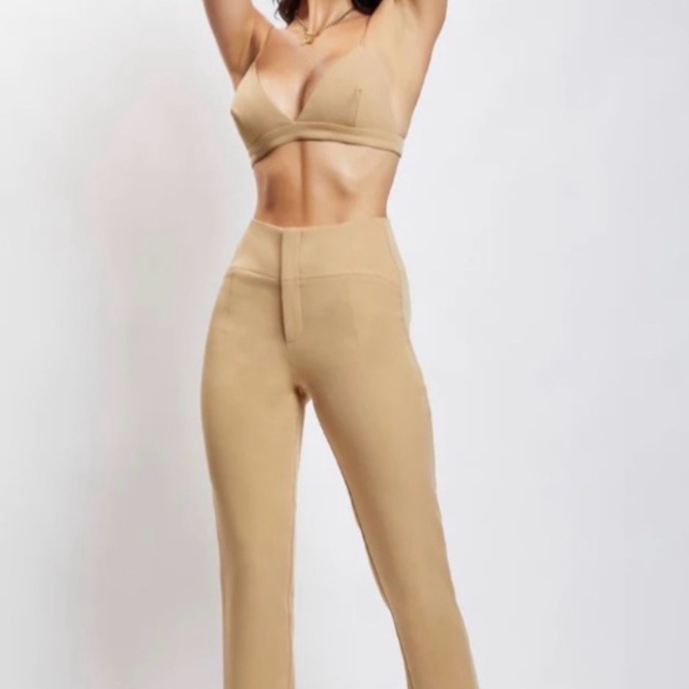 Meshki Cynthia Triangle Bralette Camel Bra Top Size Large